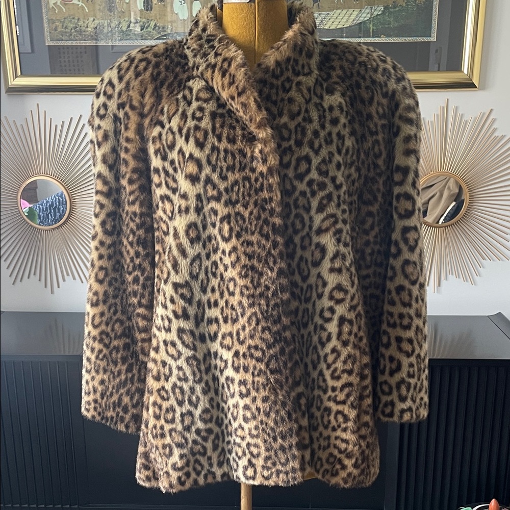 Holt Renfrew Faux Fur Swing Coat - Picture 1 of 7